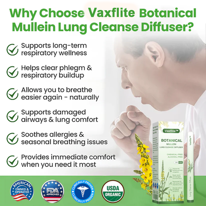 (⏰ Final 3 Hours Only – 30% OFF! 🔥)💖Vaxflite™ Botanical Mullein Lung Cleanse Diffuser✅US Owned and Operated（FZ-2）